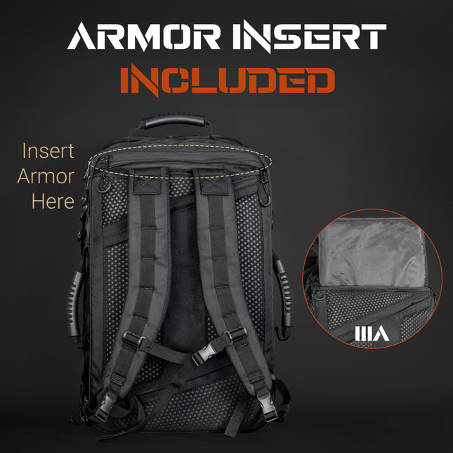 CARGO | Tactical Backpack with Aramid Armor Insert (NIJ IIIA Equivalent)