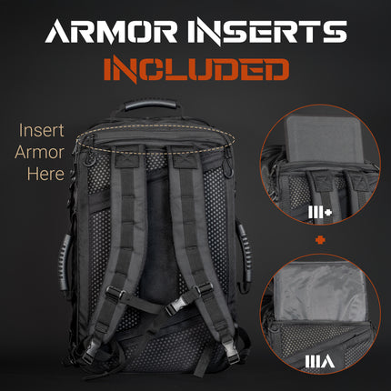 CARGO | Tactical Backpack with Aramid and Rifle Protection Armor Insert (III+ Equivalent)