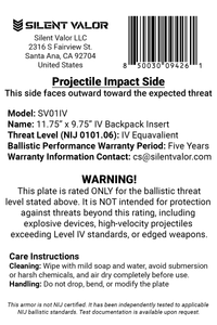 SHIELD IV Hard Armor Plate