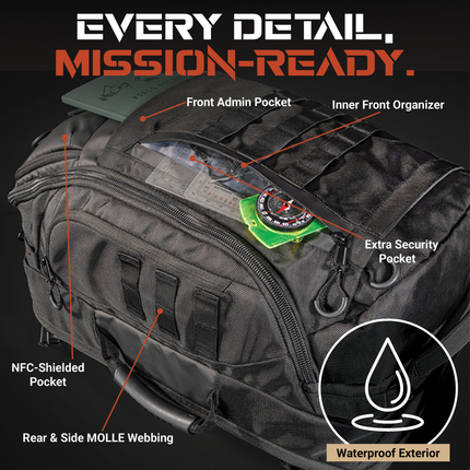 CARGO | Tactical Backpack with Aramid Armor Insert (NIJ IIIA Equivalent)
